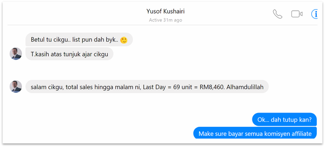 Bukti sales RM8,460 - Sales Meningkat